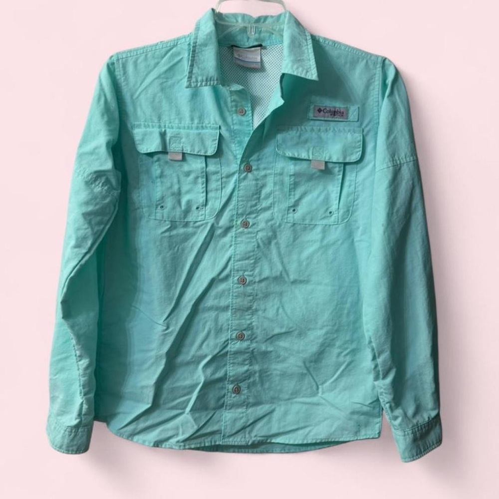 Columbia Kids' Aqua Green Long-Sleeve Button-Down Shirt
